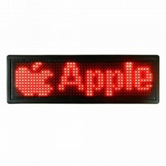 USB Rechargeable Programmable Scrolling LED Name Message Tag Badge Red B1248R