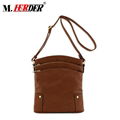 Guangzhou supplier hot sell fashionable brown leather women shoulder bag 