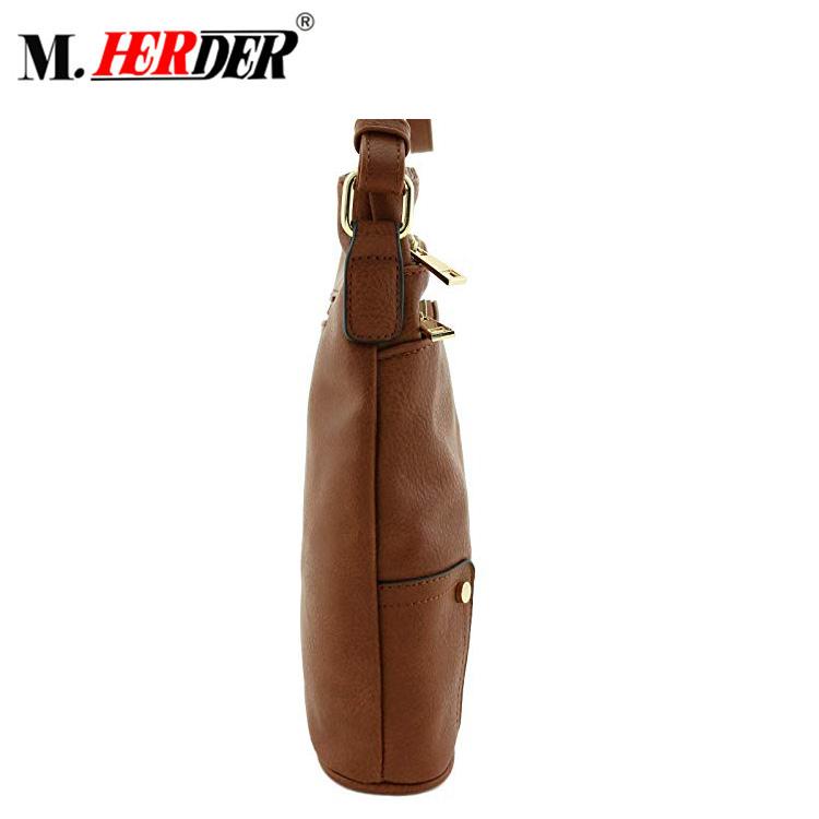 Guangzhou supplier hot sell fashionable brown leather women shoulder bag  5