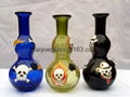 Skull sandblasted soft glass water bongs 1