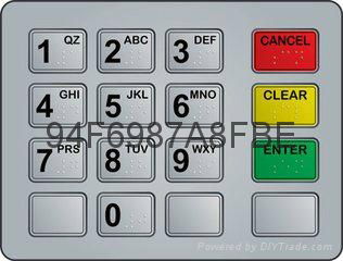 R   ed metal numeric keypad keyboard for ATM machine