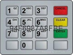 R   ed metal numeric keypad keyboard for ATM machine