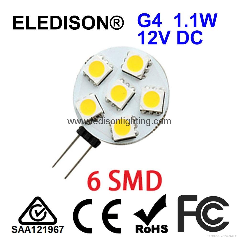 12V 24V AC DC LED G4 Light Bulb 1.1W Diameter 25mm