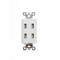 2020 New Product UL Listed US 4 USB Wall Outlet 15 Amp