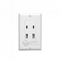 UL Listed American Receptacle 2usb charging ports and 2 type C usb receptacle 