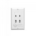 UL Listed American Receptacle 2usb charging ports and 2 type C usb receptacle 