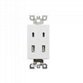 UL Listed American Receptacle 2usb charging ports and 2 type C usb receptacle 