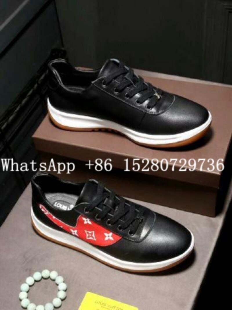 Louis Vuitton Supreme X casual shoes LV Low Top leather Men shoes Supreme shoes - LV Men shoes ...