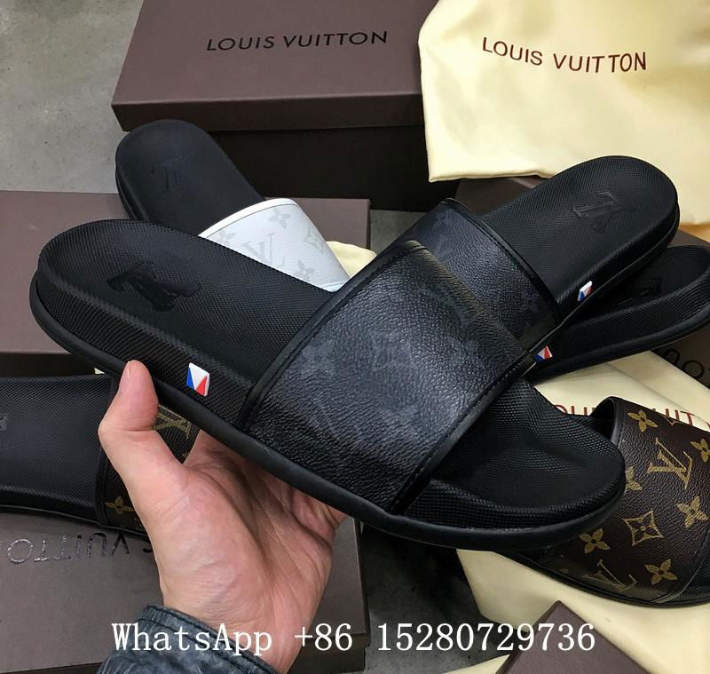 New Louis Vuitton Waterfront Mule Sliders LV Monogram Print Black Slides sandals - LV sandals ...