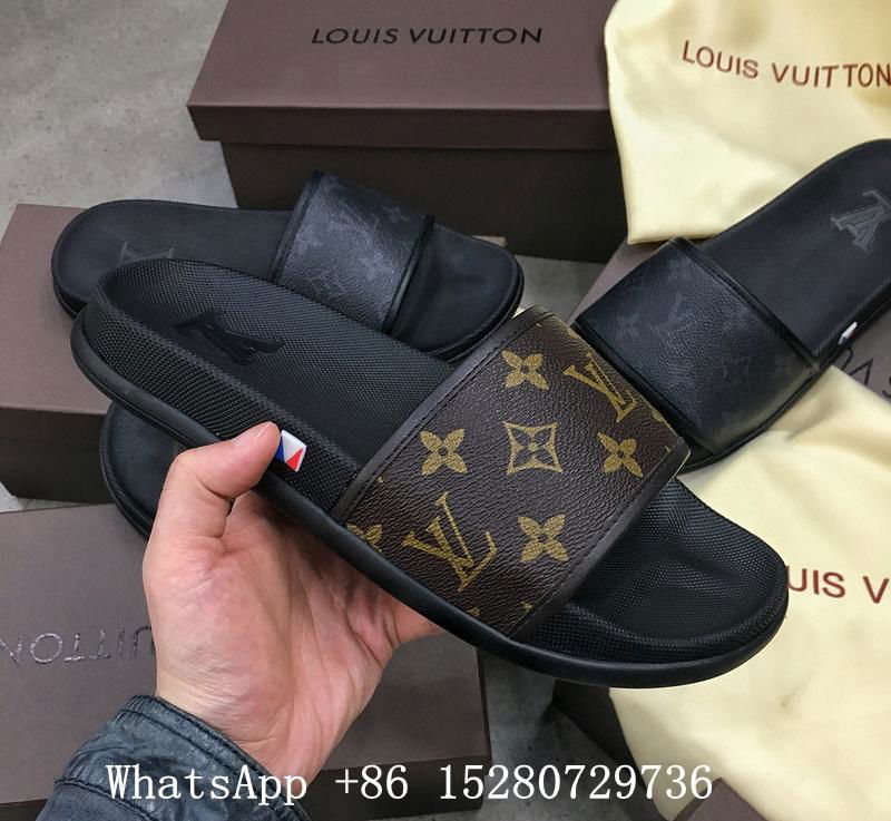 New Louis Vuitton Waterfront Mule Sliders LV Monogram Print Black Slides sandals - LV sandals ...