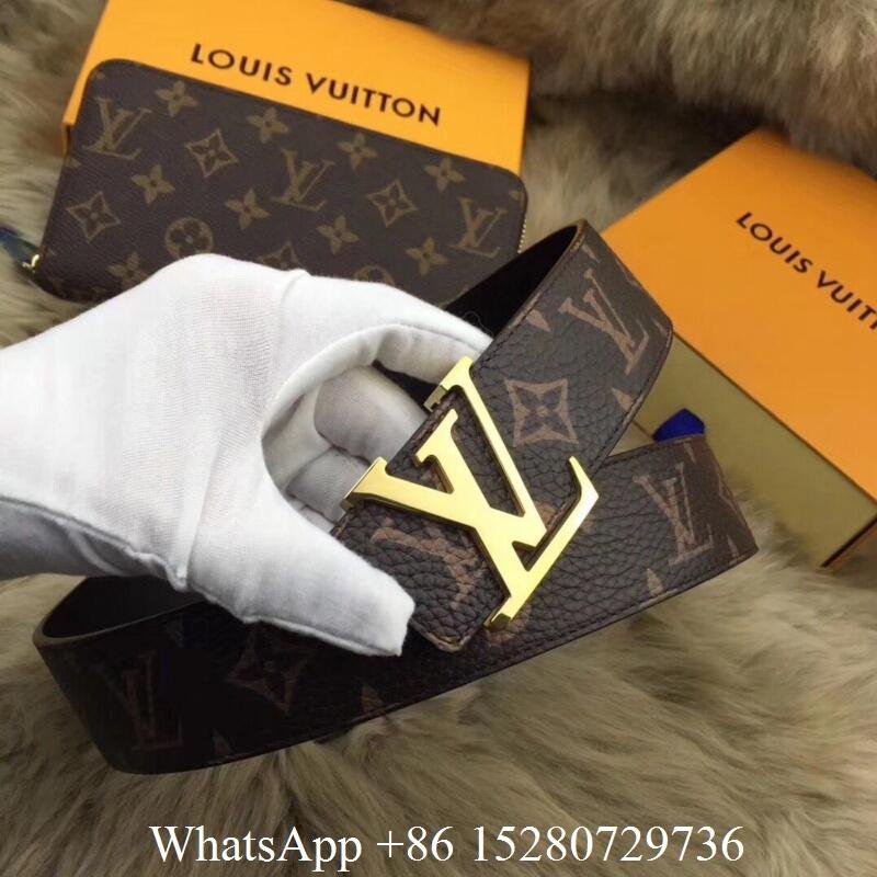Louis Vuitton Black Damier Graphite Initiales Belts LV Monogram Gold Buckle belt - LV belts ...