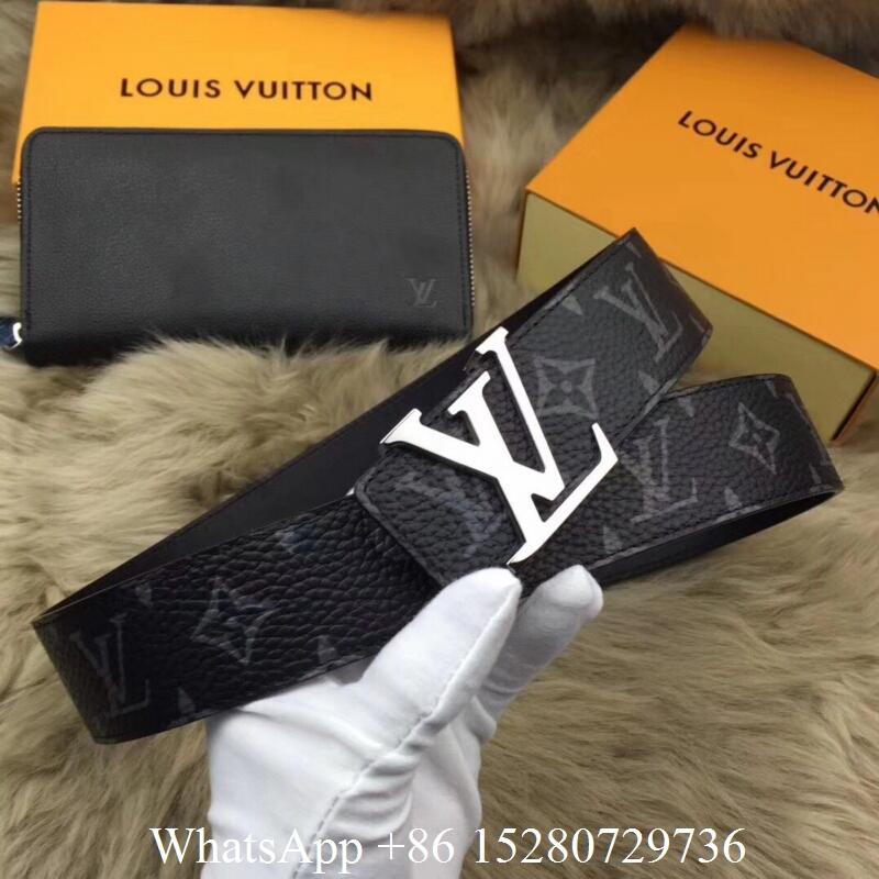 Louis Vuitton Black Damier Graphite Initiales Belts LV Monogram Gold Buckle belt - LV belts ...