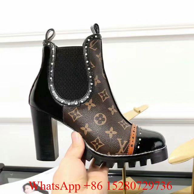 Women Louis Vuitton Star Trail Ankle Boot LV Designer Leather Heel 9.5cm Replica - Women LV ...