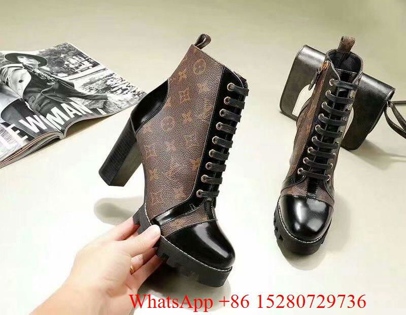 Women Louis Vuitton Star Trail Ankle Boot LV Designer Leather Heel 9.5cm Replica - Women LV ...