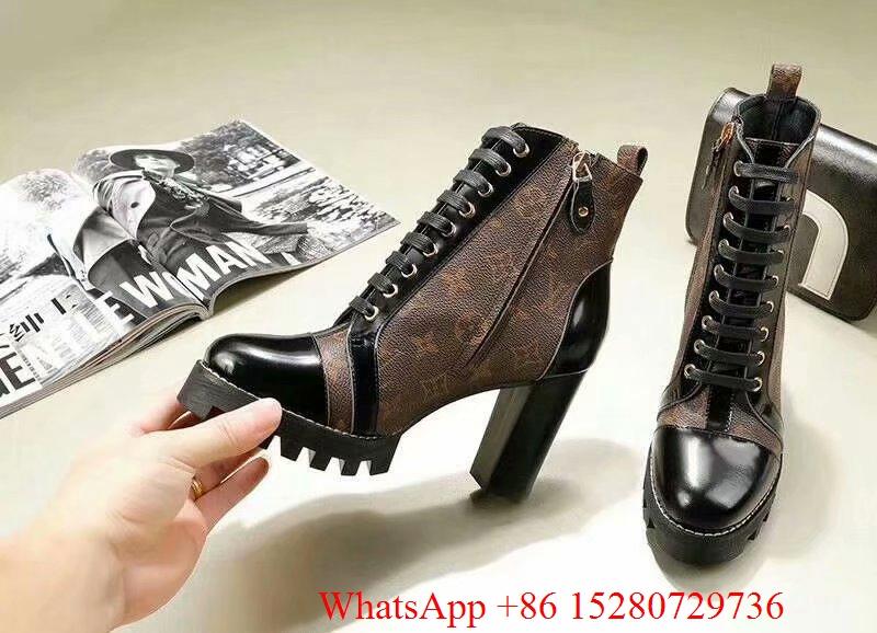 Women Louis Vuitton Star Trail Ankle Boot LV Designer Leather Heel 9.5cm Replica - Women LV ...