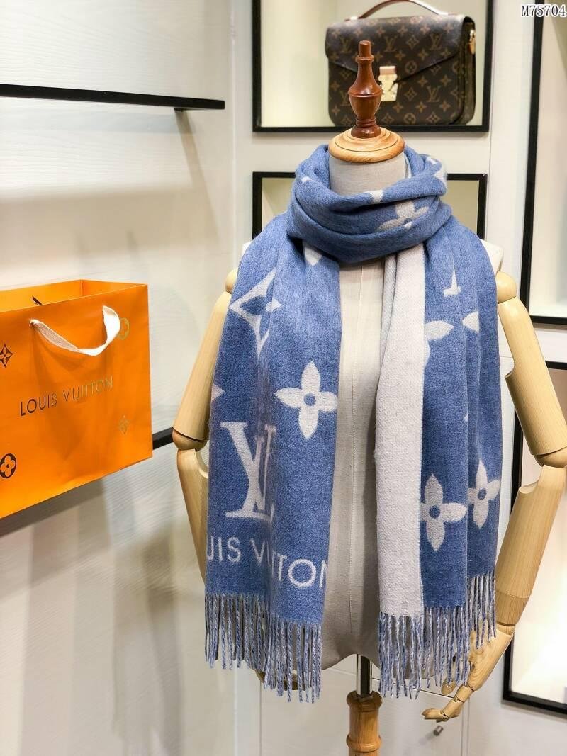 LV Stories Logomania scarf verone Louis Vuitton Wool silk monogram scarf Gifts - LV logomania ...