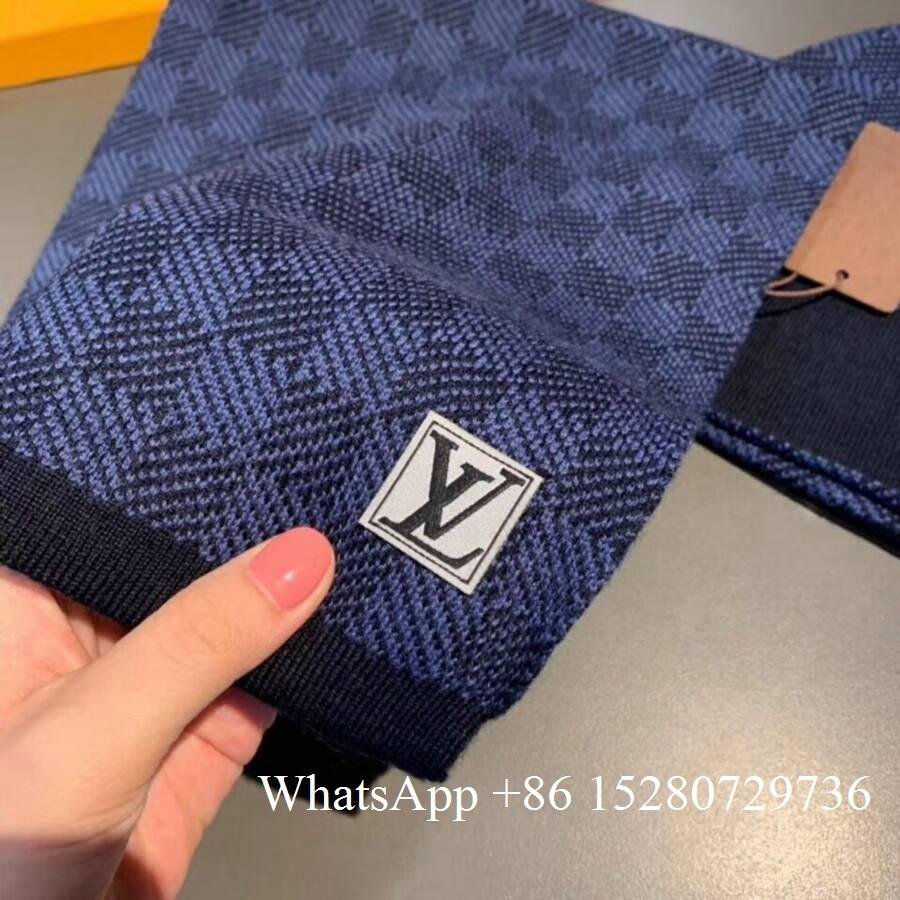 Wholesale LV Damier Graphite wool scarf and hat set lv Damie scarf for sale gift (China ...