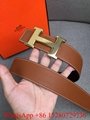        Gold &Palladium Plated H Buckle belt Men        Ostrich leather belt  8