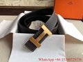        Gold &Palladium Plated H Buckle belt Men        Ostrich leather belt  5