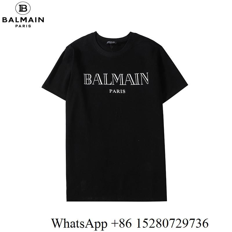 2020 New Balmain T-shirts Balmain Men's Logo Crewneck T-shirts white