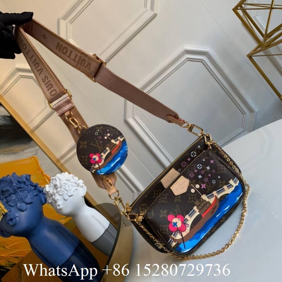     ulti Pochette accessories monogram tote bag     omen canvas handbag women  5