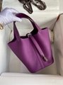 Picotin Lock Eclat bags Clemence leather swift leather women fashion bag gifts  12
