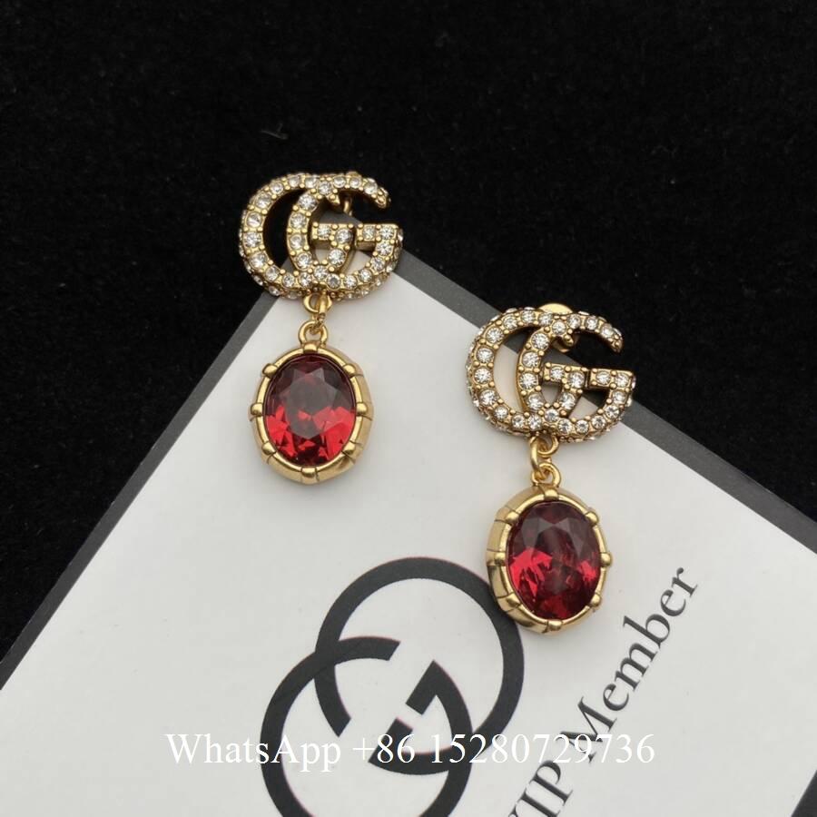 Wholesale drop earrings Pearl Double G earrings gold stud earrings fashion gift  2