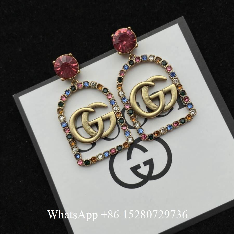 Wholesale drop earrings Pearl Double G earrings gold stud earrings fashion gift  5