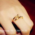 Wholesale Cartier Ring love wedding band Cartier Rose gold ring full diamond 