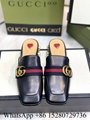 Women Gucci Princetown slippers backless loafers white leather slipper discount