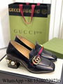 Women's GUCCI leather Horsebit Mid-heel loafer pumps block heel online shop sale