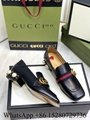 Women's GUCCI leather Horsebit Mid-heel loafer pumps block heel online shop sale