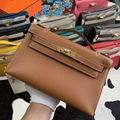 Hermes Kelly Pochette bag，Kelly clutch hermes birkin leather bag， mini kelly