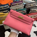 Hermes Kelly Pochette bag，Kelly clutch hermes birkin leather bag， mini kelly