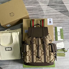 Sell       Jumbo GG Canvas Backpack in Beige brown GG wool backpack high qulaity