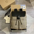 Sell Gucci Jumbo GG Canvas Backpack in Beige brown GG wool backpack high qulaity