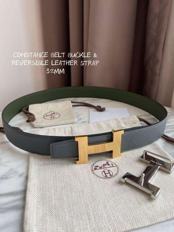 Shop        Belt H Belt Buckle reversible leather strap designer belts black  2