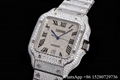 Hot sale Cartier Santos De Cartier Pave Diamond Dial Full Diamond watch cheap   