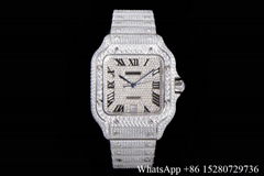 Hot sale Cartier Santos De Cartier Pave Diamond Dial Full Diamond watch cheap