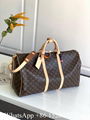 Louis Vuitton Keepall 55 Bandouliere in Monogram Canvas Eclipse Carryall Duffle 