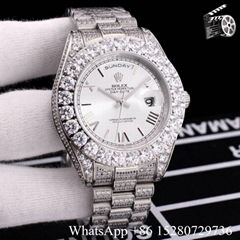 Shop Rolex watches Oyster Perpetual DAY-DATE Diamond bezel watch white 39mm