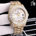 Shop Rolex watches Oyster Perpetual DAY-DATE Diamond bezel watch white 39mm     