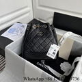 Shop Chanel gabrielle small backpack bag Chanel aged calfskin leather bag black 