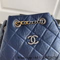 Shop Chanel gabrielle small backpack bag Chanel aged calfskin leather bag black 