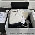 Shop Chanel gabrielle small backpack bag Chanel aged calfskin leather bag black 