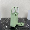 Shop       small brushed leather tote bag       shoulder bag 1BA331 light green  4