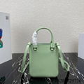 Shop       small brushed leather tote bag       shoulder bag 1BA331 light green  2