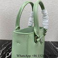 Shop       small brushed leather tote bag       shoulder bag 1BA331 light green  8