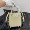 Shop       small brushed leather tote bag       shoulder bag 1BA331 light green  13