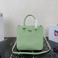 Shop       small brushed leather tote bag       shoulder bag 1BA331 light green  20